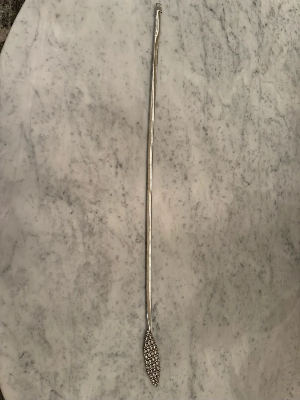 Silver thin elastic metal waist belt